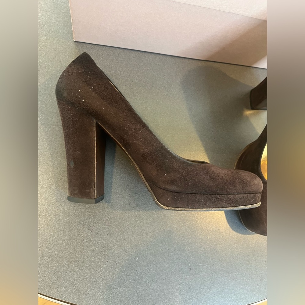 Miu Miu // Platform And Stacked Almond Toe Pump /… - image 5